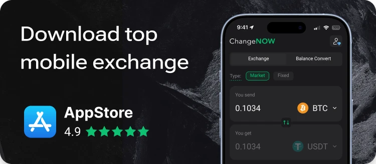 Download ChangeNOW mobile exchange app on App Store